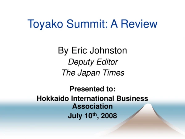Toyako Summit: A Review