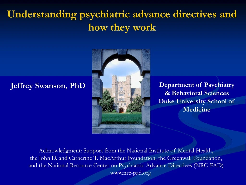 understanding psychiatric advance directives
