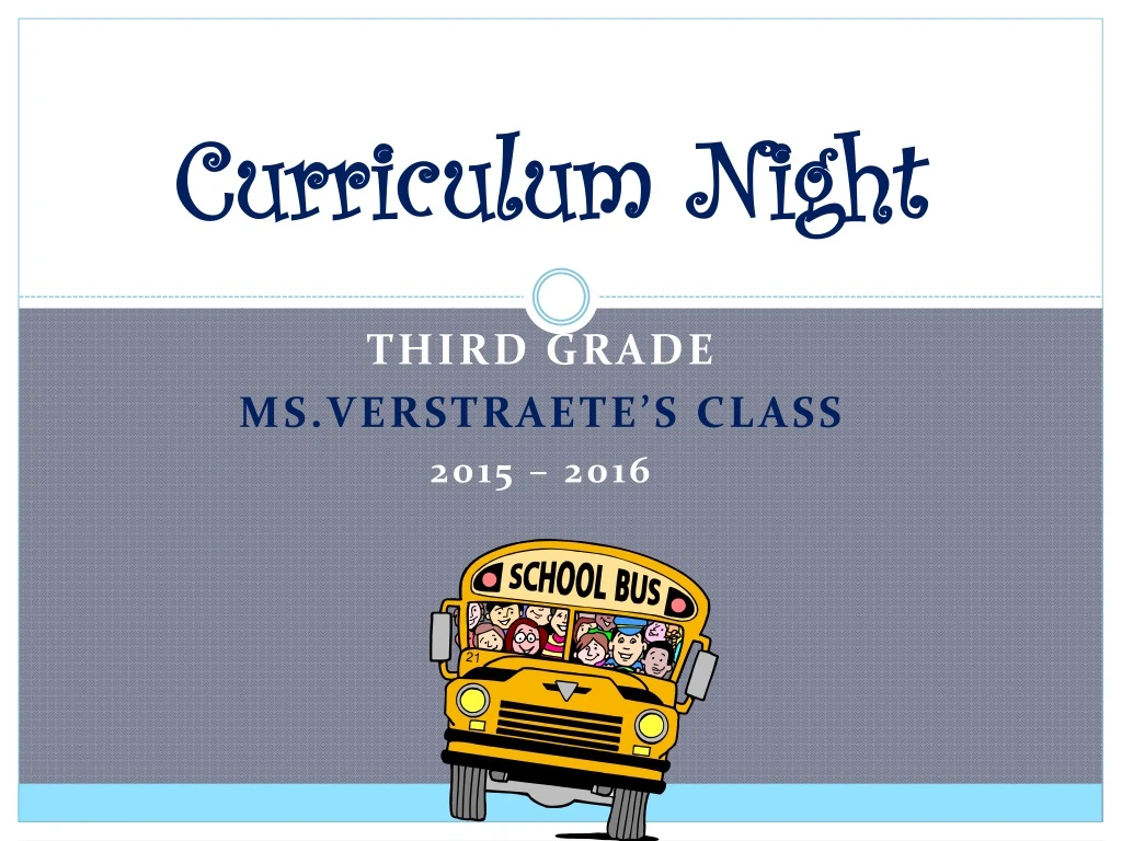 curriculum night