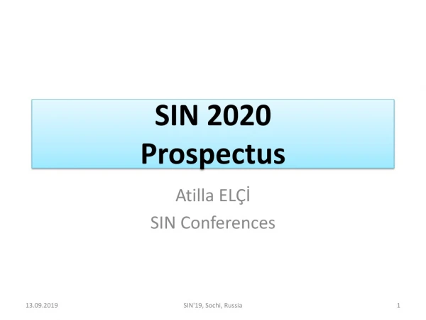 SIN 2020 Prospectus