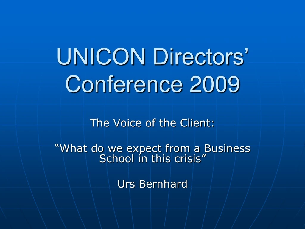 unicon directors conference 2009