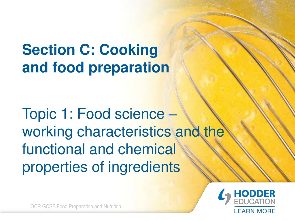 section c cooking and food preparation