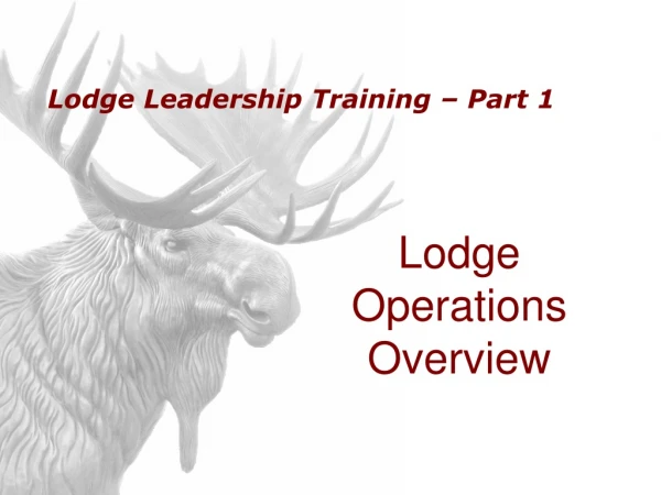 Lodge Leadership Training – Part 1