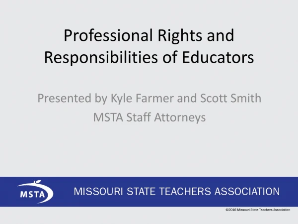Professional Rights and Responsibilities of Educators