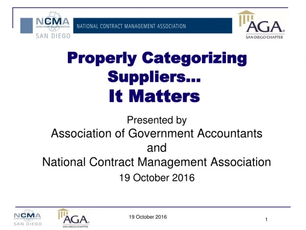 Properly Categorizing Suppliers… It Matters