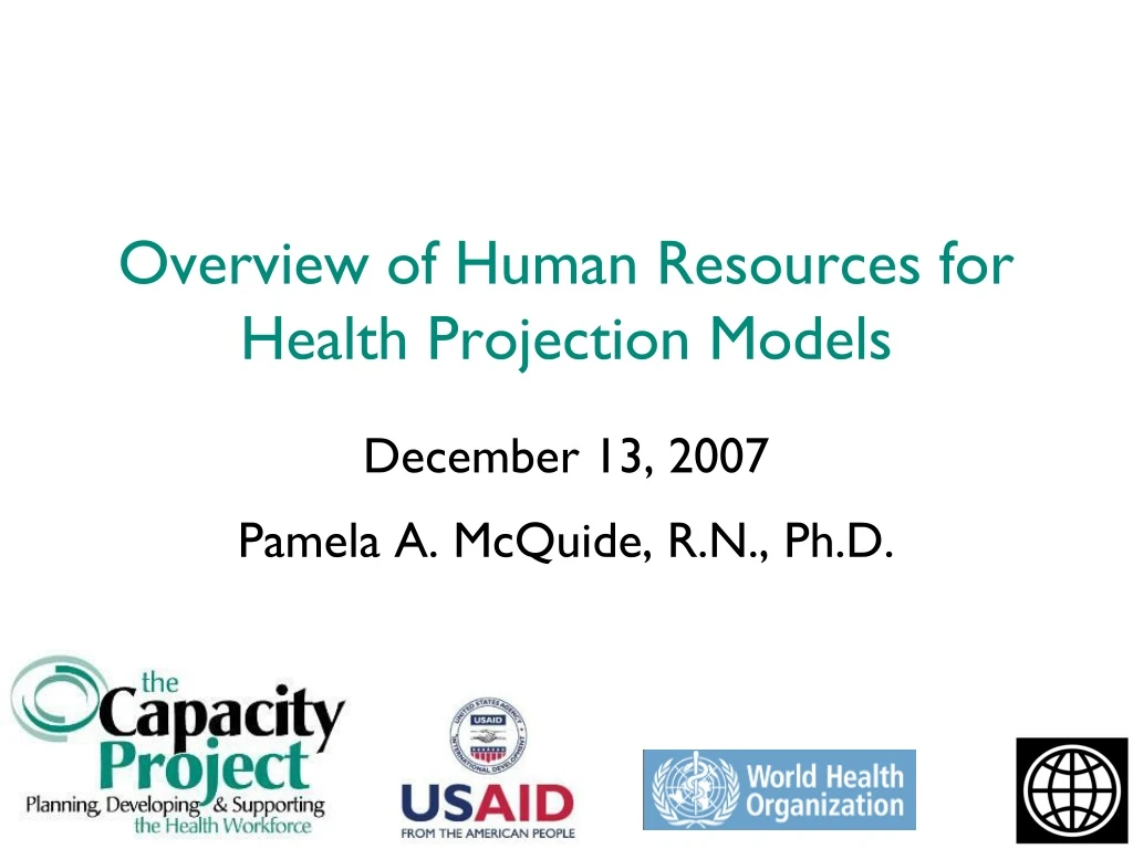 overview of human resources for health projection models