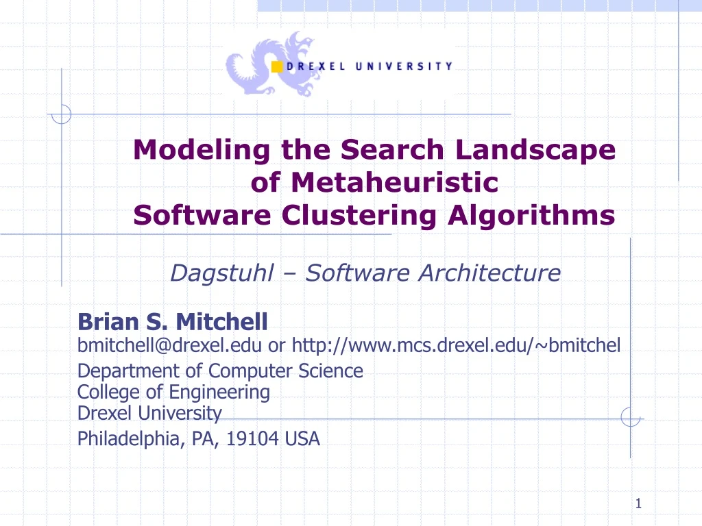 modeling the search landscape of metaheuristic software clustering algorithms