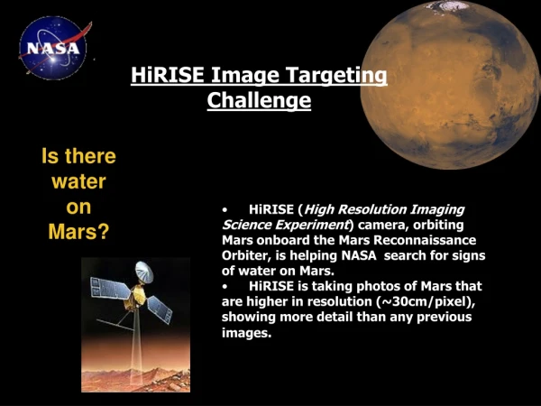 HiRISE Image Targeting Challenge