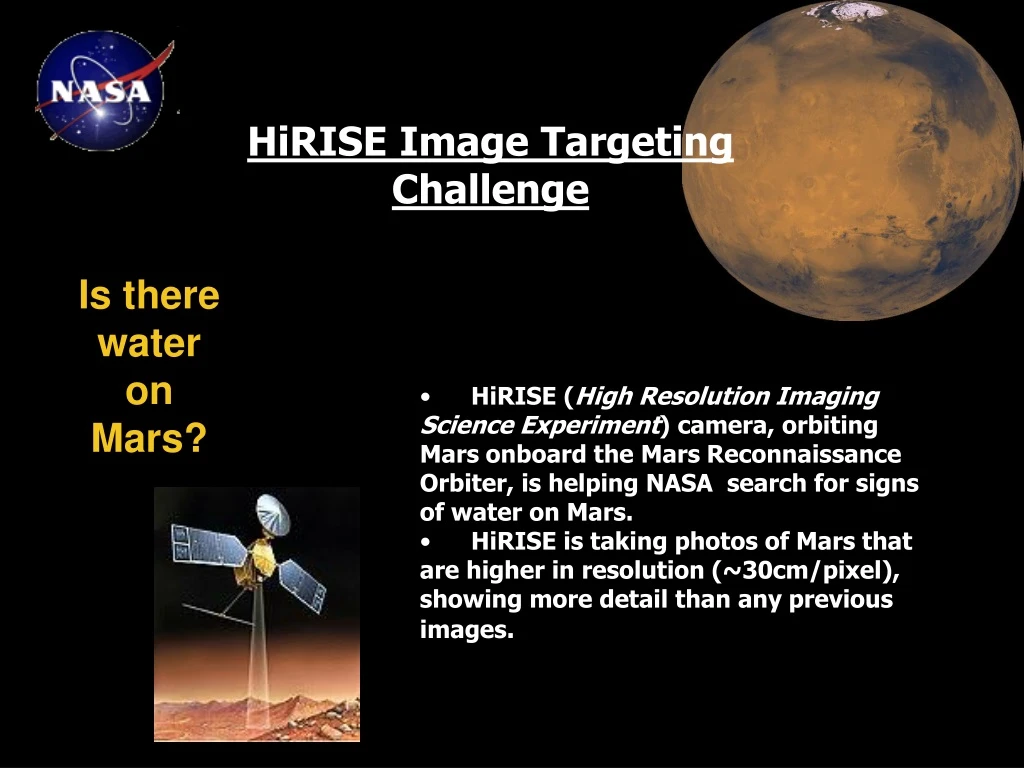 hirise image targeting challenge