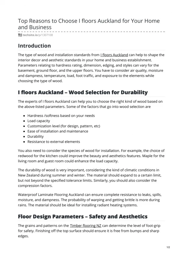 top reasons to choose i floors auckland for your