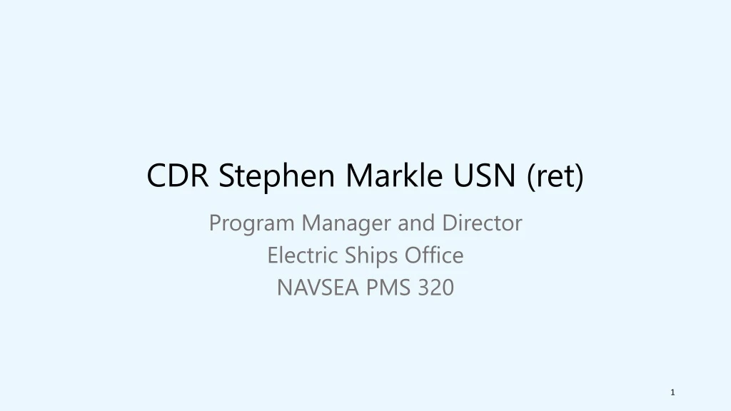 cdr stephen markle usn ret