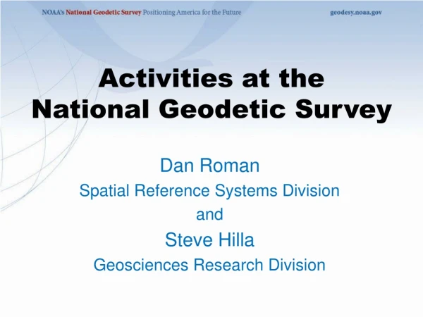 Activities at the  National Geodetic Survey
