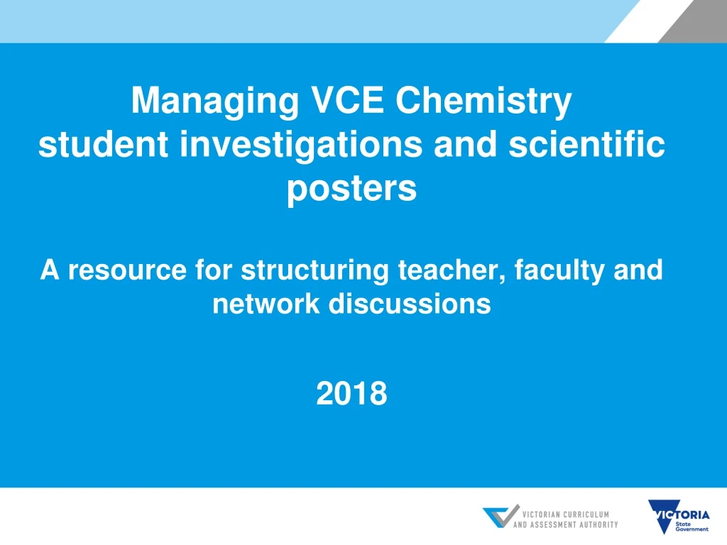 managing vce chemistry student investigations