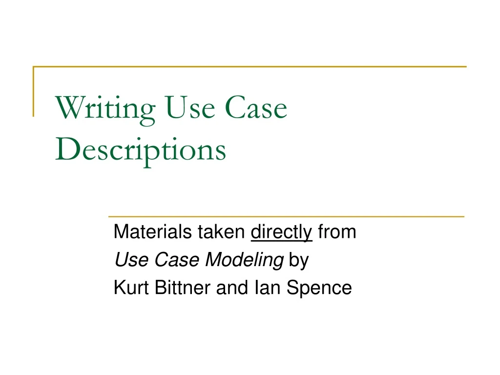 writing use case descriptions