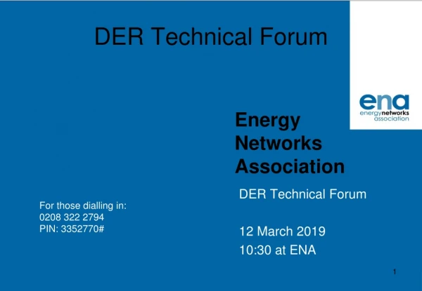 DER Technical Forum