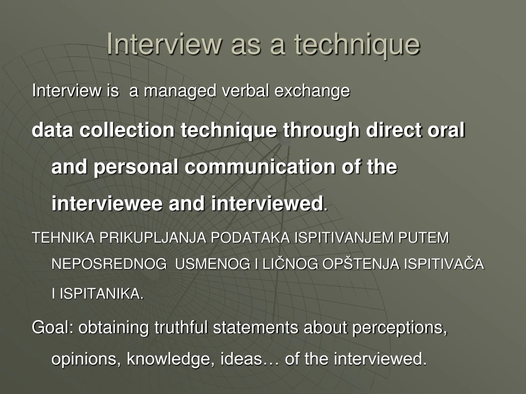 interview as a technique