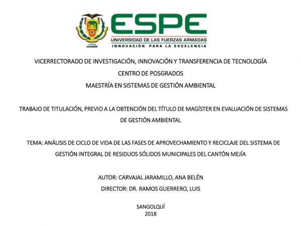 VICERRECTORADO DE INVESTIGACIÓN, INNOVACIÓN Y TRANSFERENCIA DE TECNOLOGÍA CENTRO DE POSGRADOS