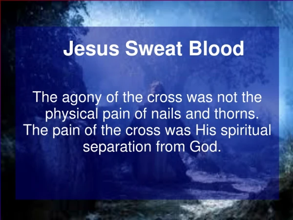 Jesus Sweat Blood
