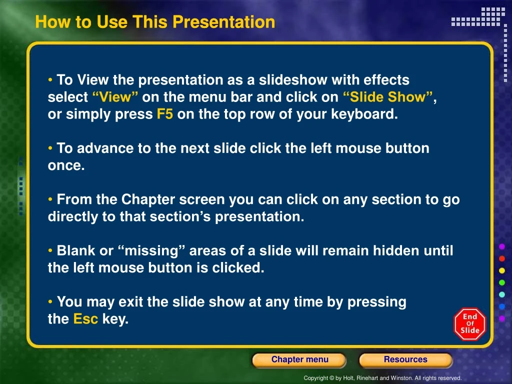 how to use this presentation