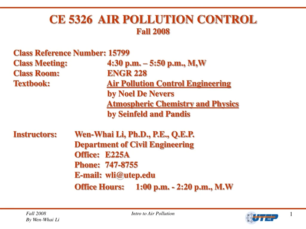 ce 5326 air pollution control fall 2008