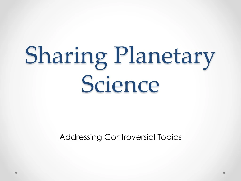 sharing planetary science