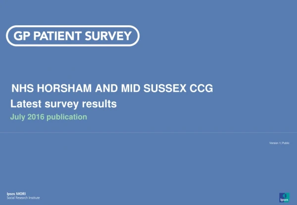 NHS HORSHAM AND MID SUSSEX CCG