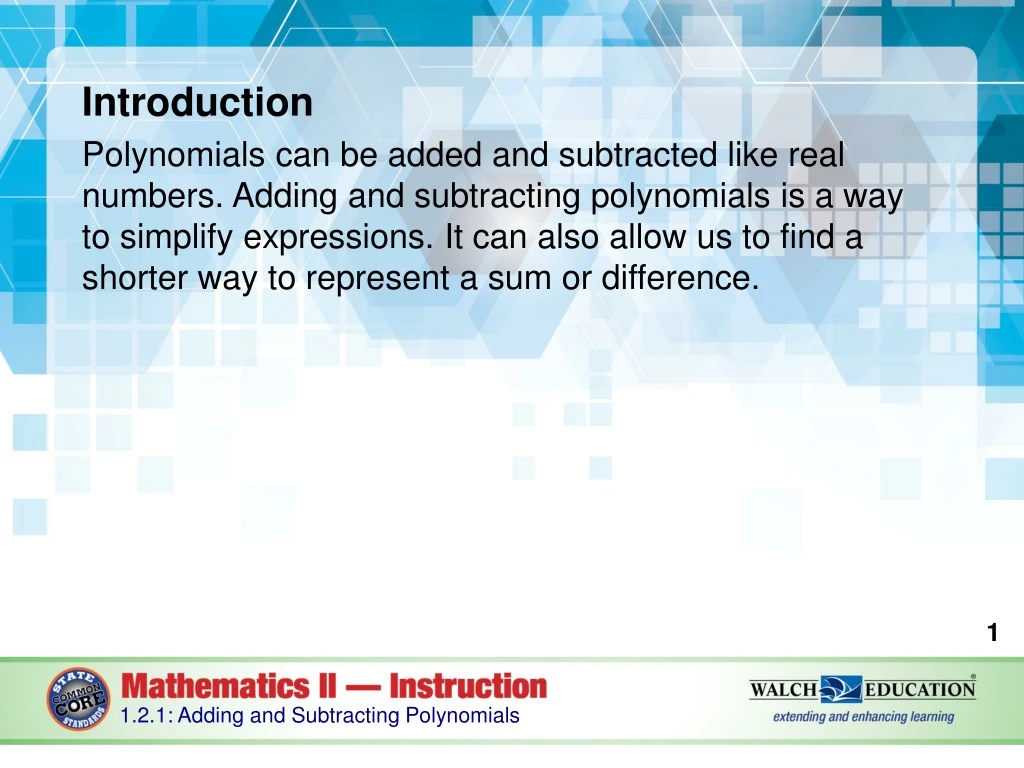 introduction polynomials can be added