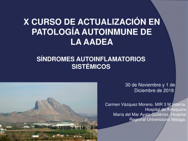 X CURSO DE ACTUALIZACIÓN EN PATOLOGÍA AUTOINMUNE DE LA AADEA