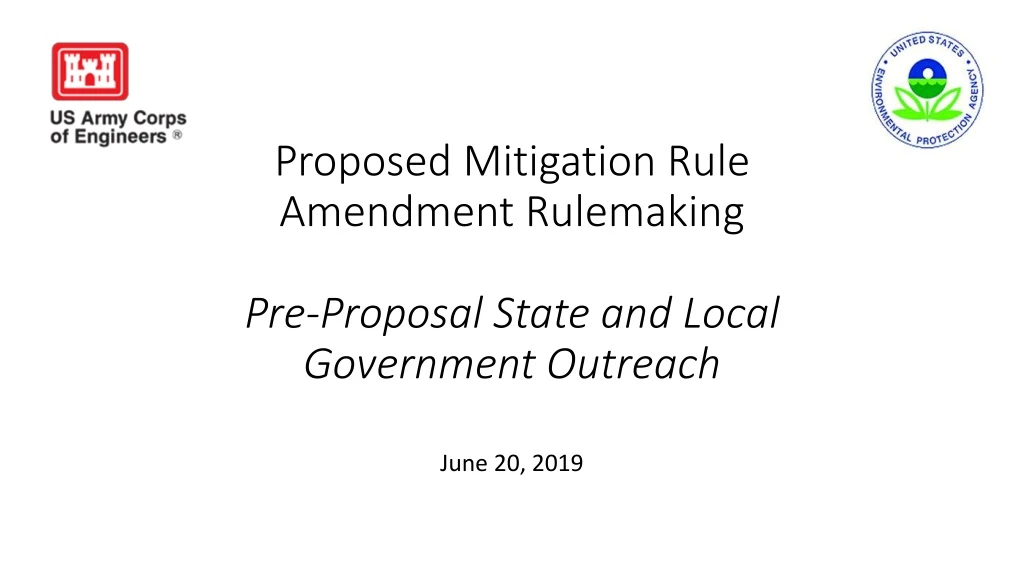 proposed mitigation rule amendment rulemaking pre proposal state and local government outreach