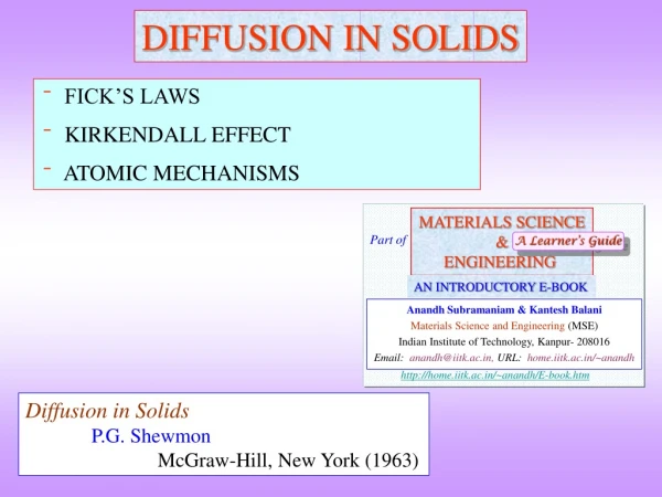 DIFFUSION IN SOLIDS