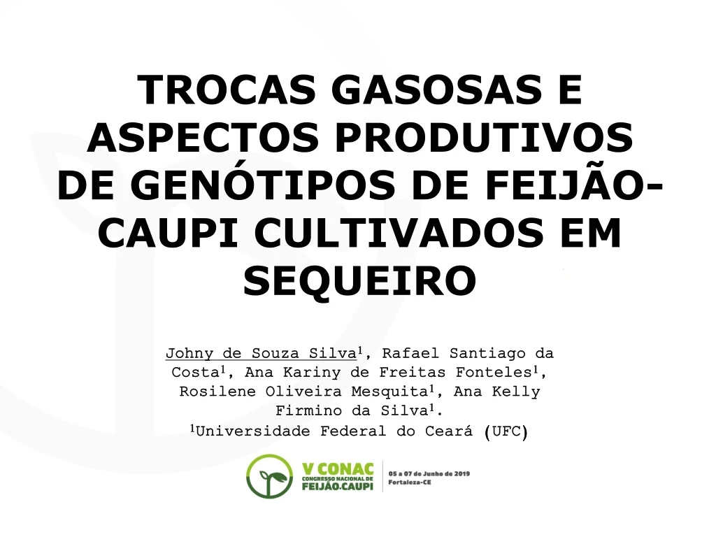 trocas gasosas e aspectos produtivos de gen tipos