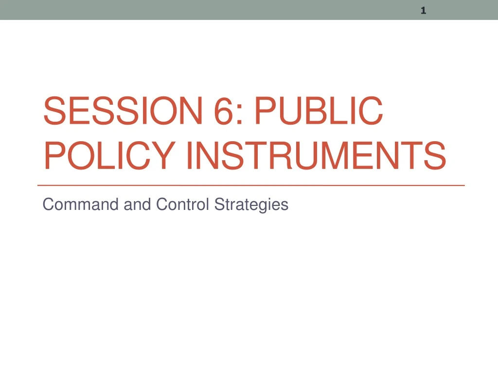 session 6 public policy instruments