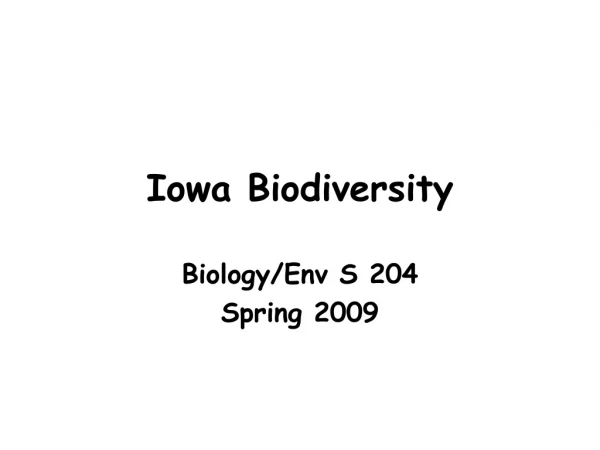 Iowa Biodiversity