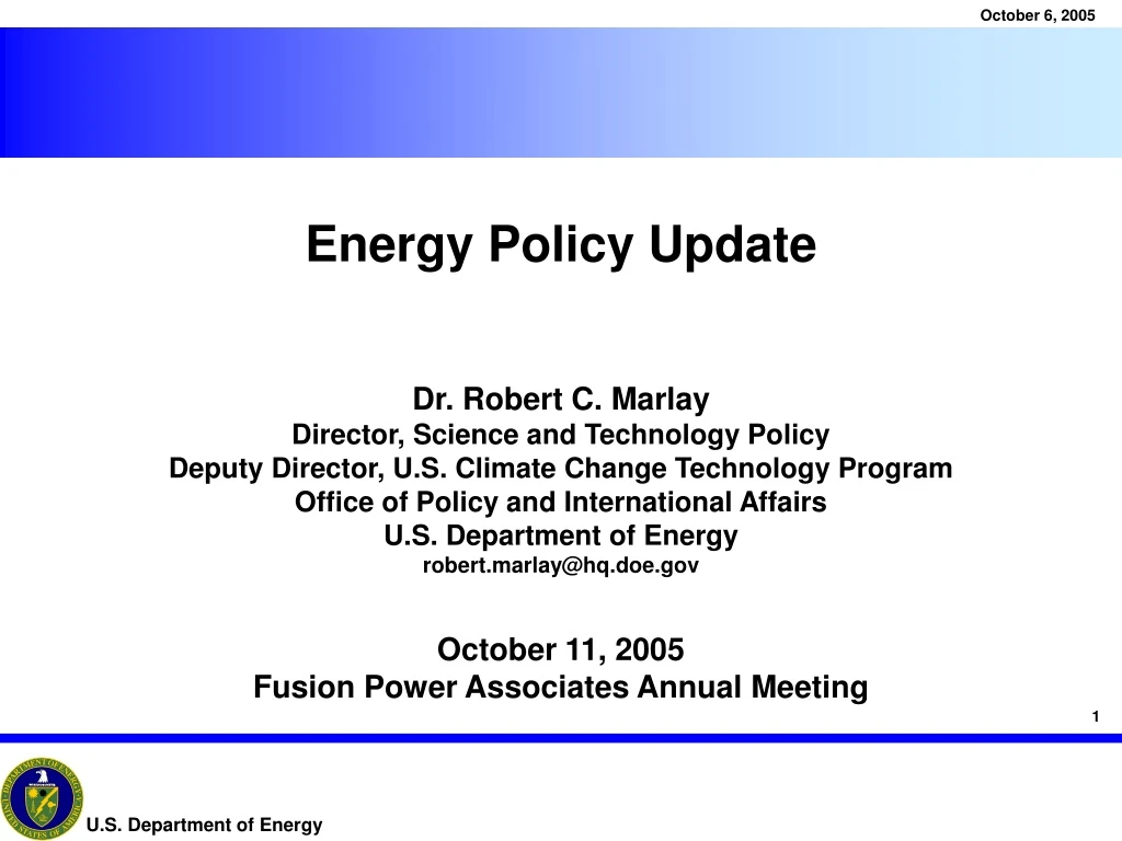 energy policy update