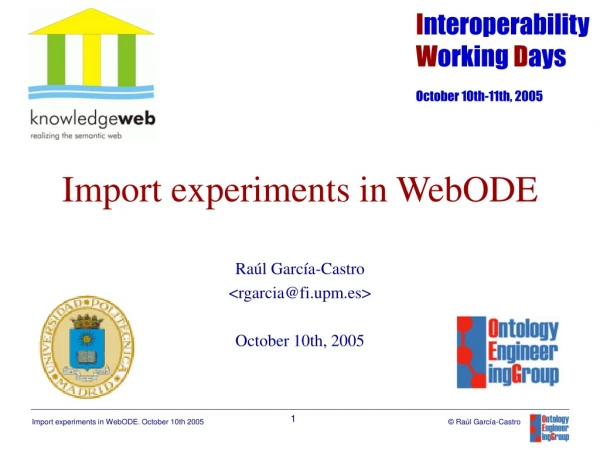 Import experiments in WebODE