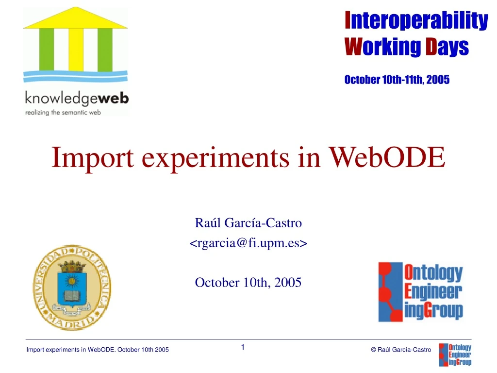 import experiments in webode