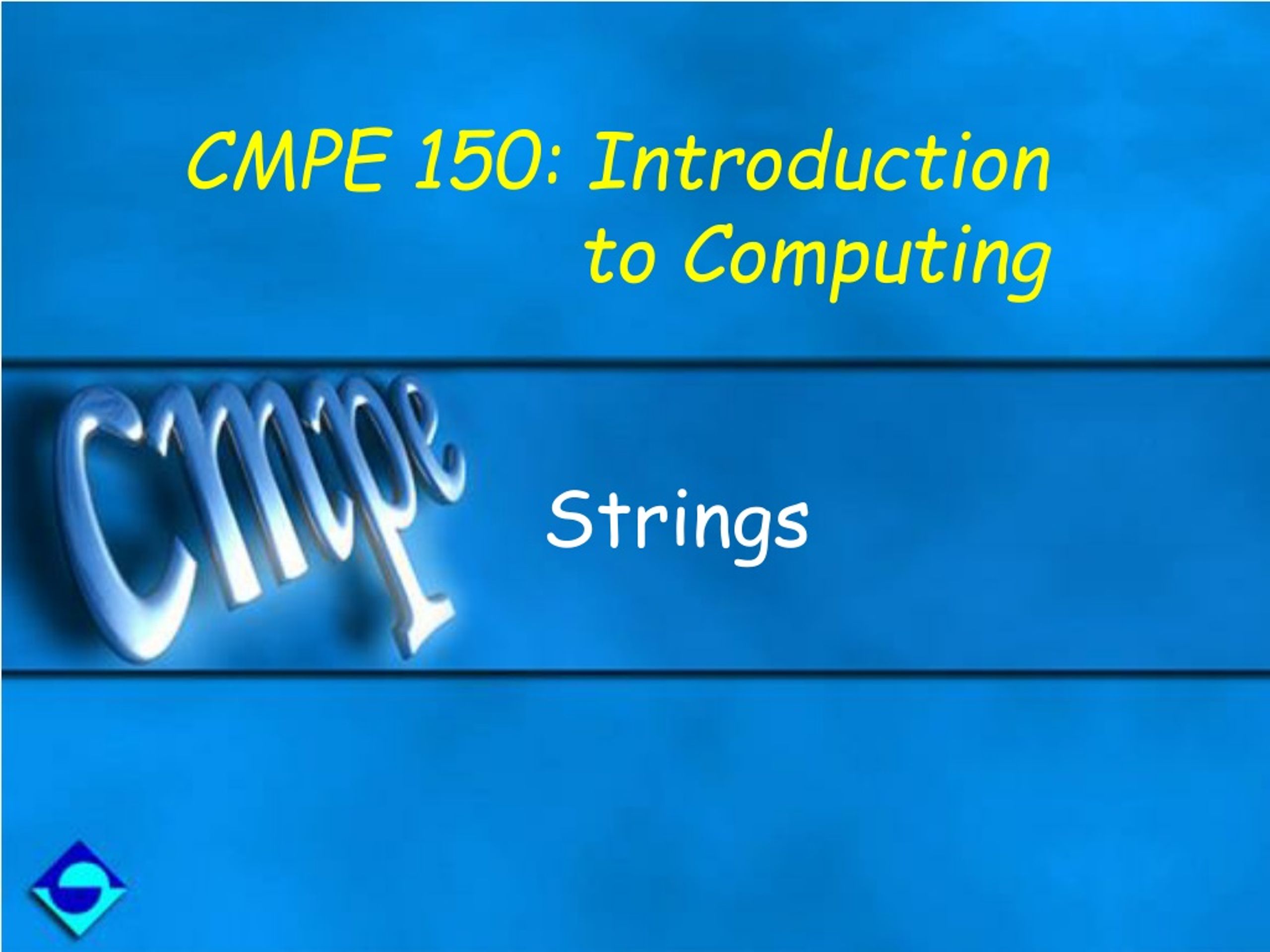Introduction to Computing Using Strings - slide 1
