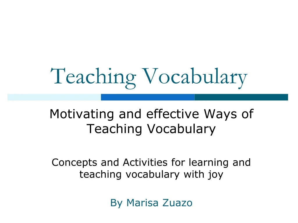 teaching vocabulary