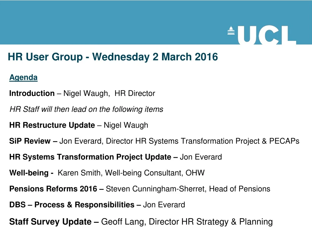 hr user group wednesday 2 march 2016