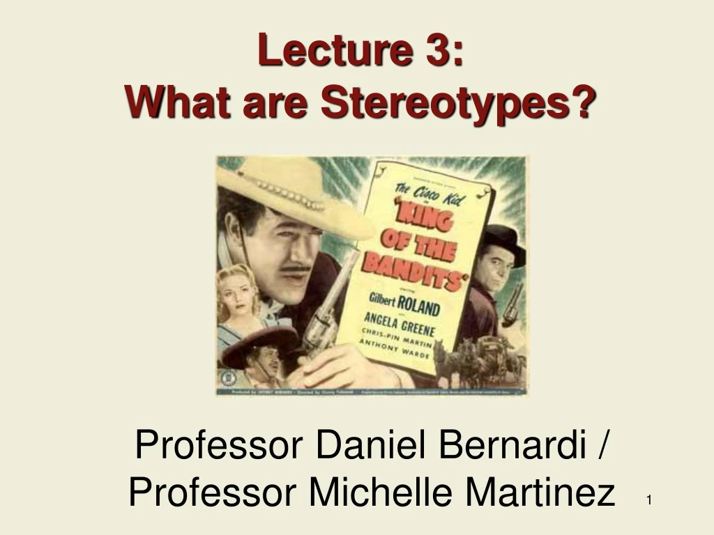 lecture 3 what are stereotypes