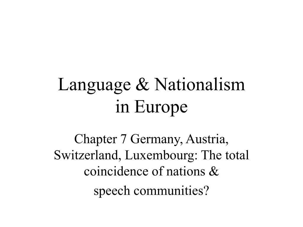 language nationalism in europe