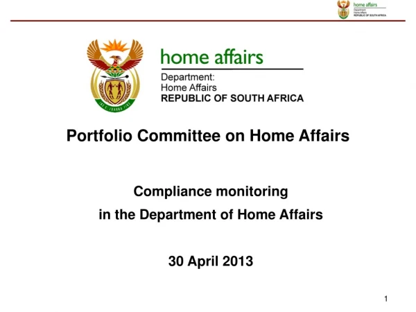 Portfolio Committee on Home Affairs