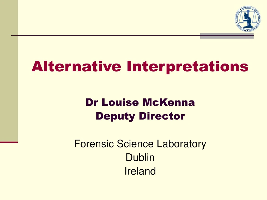 alternative interpretations dr louise mckenna