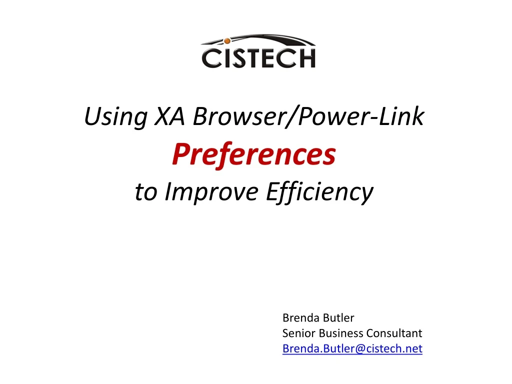 using xa browser power link preferences to improve efficiency