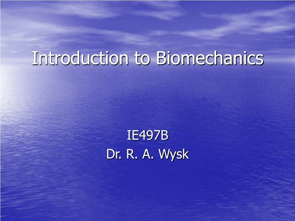 introduction to biomechanics