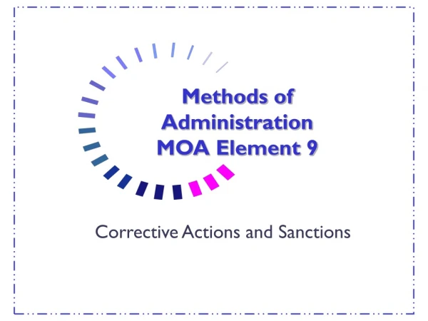 Methods of Administration MOA Element 9