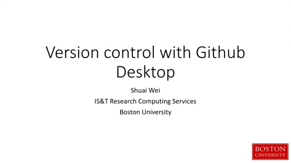 Version control with  Github  Desktop