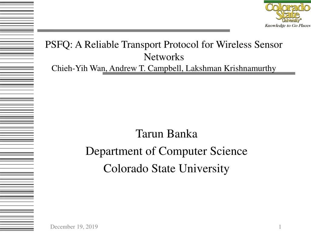 tarun banka department of computer science colorado state university