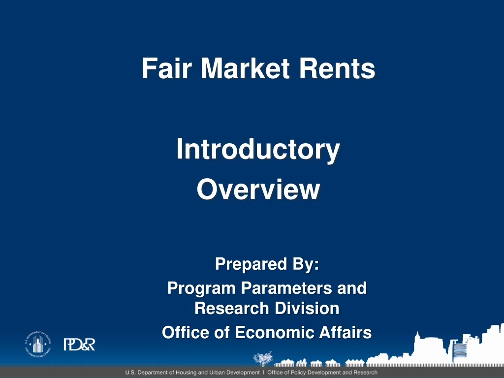 fair market rents introductory overview