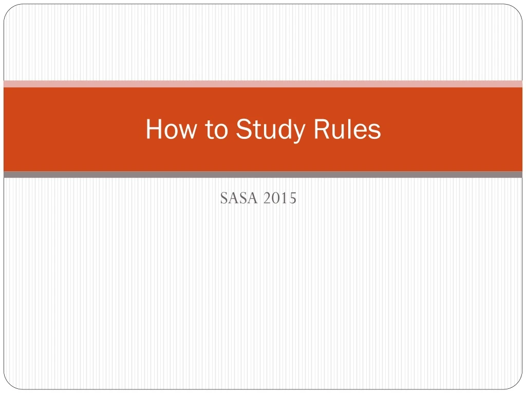 how to study rules